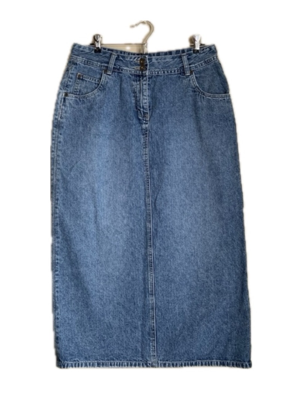 Christopher & Banks Blue Denim Midi Skirt